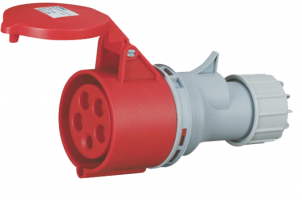 TOMA MOVIL 3P+N+T, 6H, 32A, 380V, IP44, ROJO, INTECK