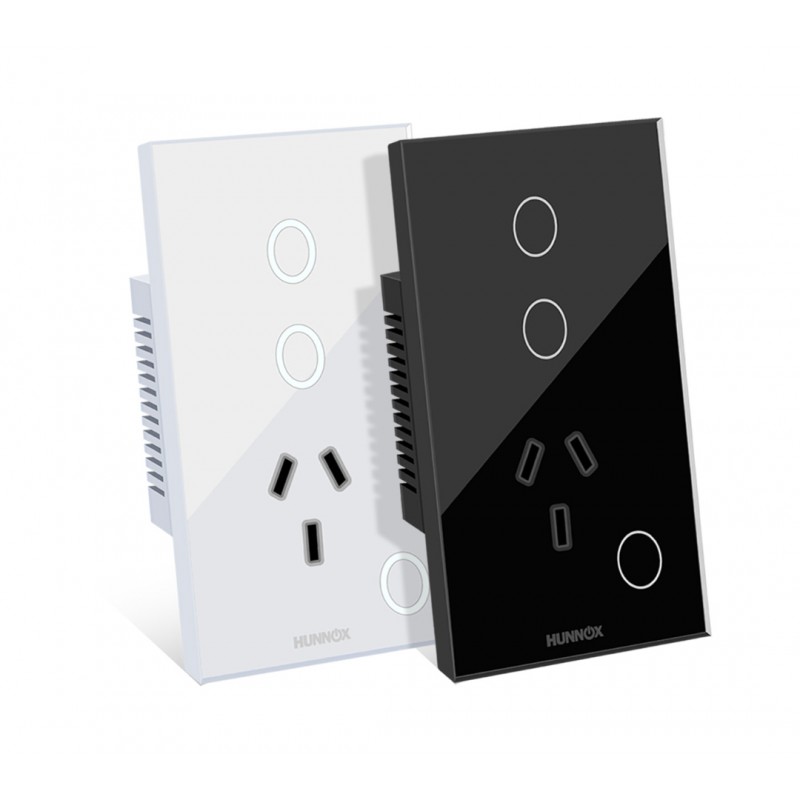 TOMACORRIENTE+TECLA HUNNOX SMART TACTIL 2 CANALES BLANCO