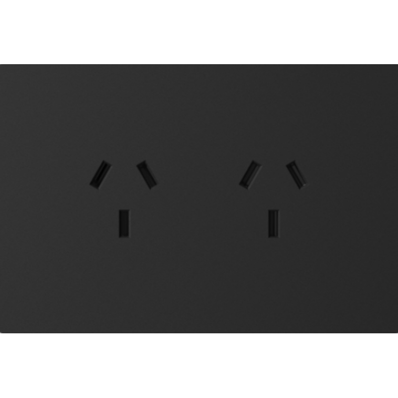 TOMACORRIENTE DOBLE MILAN NEGRO MACROLED, AC 250V, 10A MAX. BASTIDOR METALICO