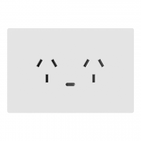 TOMACORRIENTE DOBLE Y USB-C MILAN BLANCO MACROLED, AC 250V, 10A MAX. 1 USB-C DE 20W, BASTIDOR METALICO