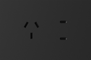 TOMACORRIENTE Y USB-C MILAN NEGRO MACROLED, AC 250, 10A MAX, 1 USB-C 20W, BASTIDOR METALICO