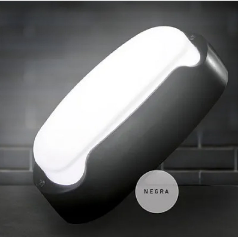 TORTUGA LED OVALADA NEGRO 8W 6000K (40)