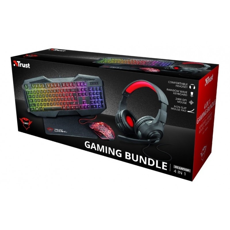 TRUST GAMING COMBO TECLADO  4EN1 GXT1180RW