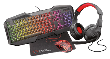 TRUST GAMING COMBO TECLADO  4EN1 GXT1180RW