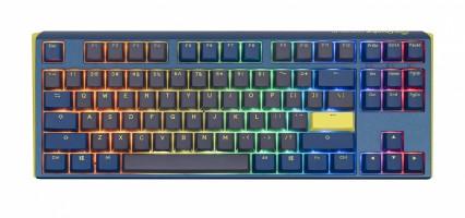 Teclado Mecanico Ducky One 3 TKL Daybreak Teclas azules Interruptor azul Ingles PBT Doble disparo sin costuras Estuche superior azul Estuche inferior