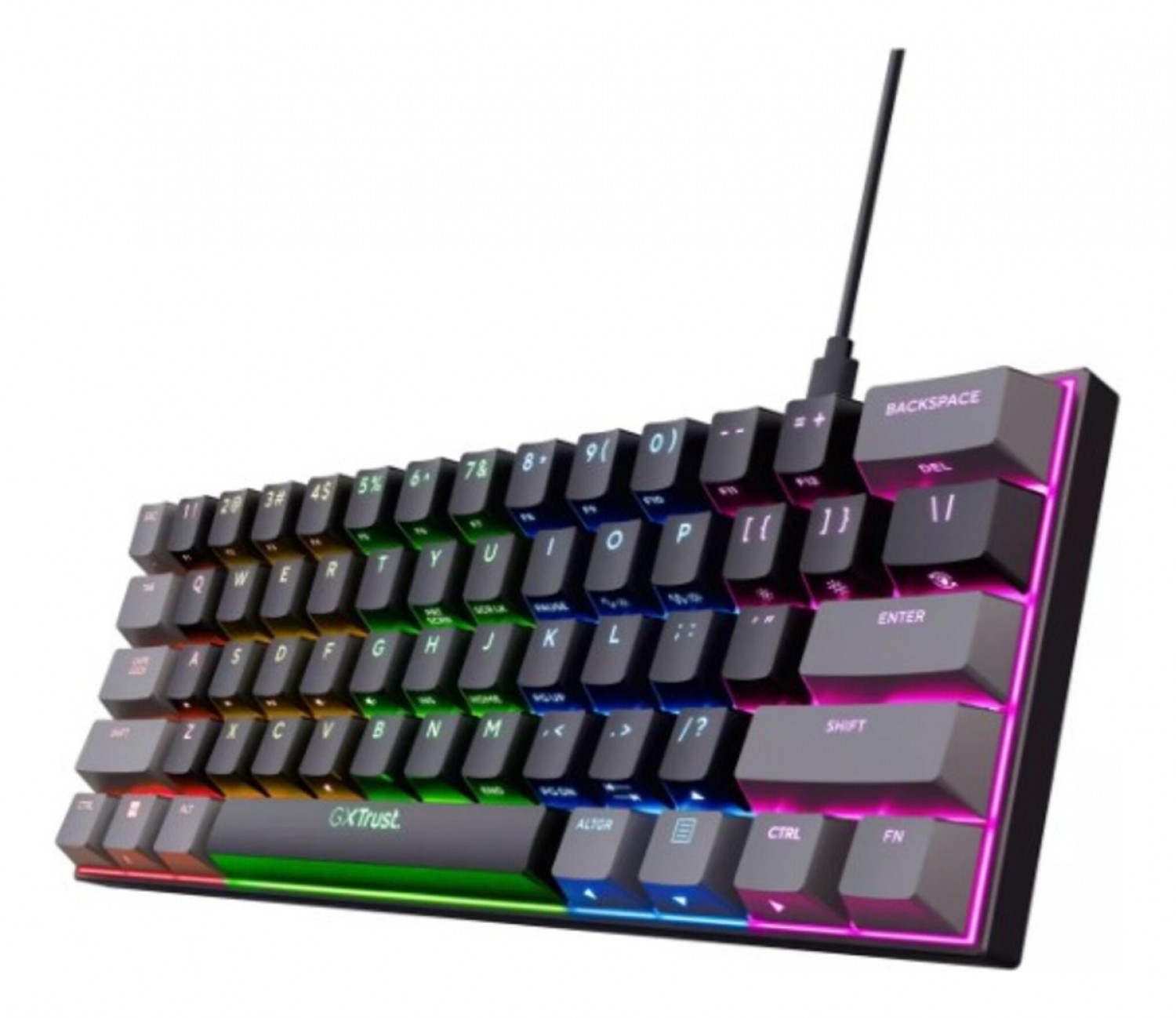 Teclado Gamer Mecánico Gxtrust 867 Acira 60% Ultra Compacto RGB
