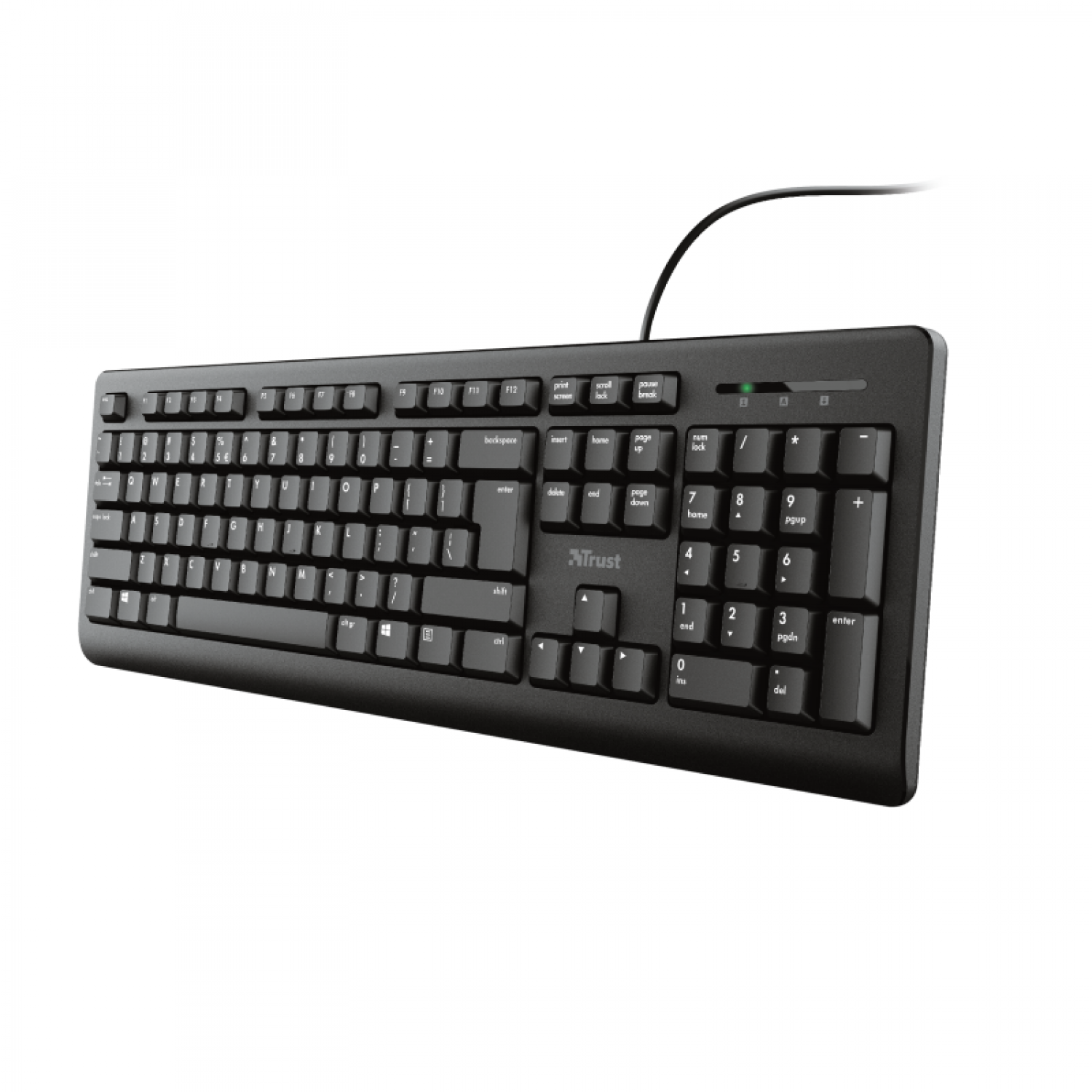 Teclado Trust Primo Silencioso y Resistente a Salpicaduras USB Negro