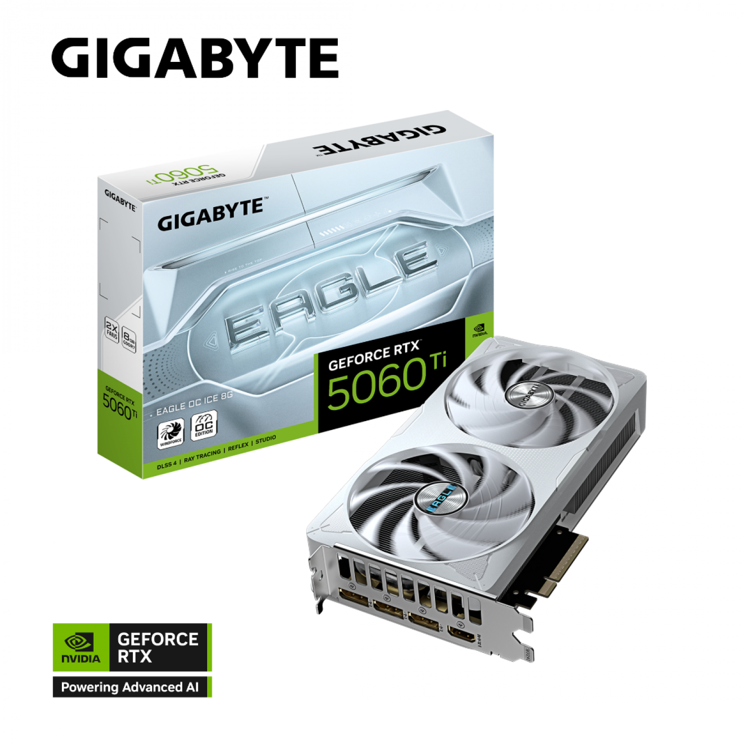 Placa de Video Gigabyte RTX 5060 Ti Eagle OC Ice 8GB (White)