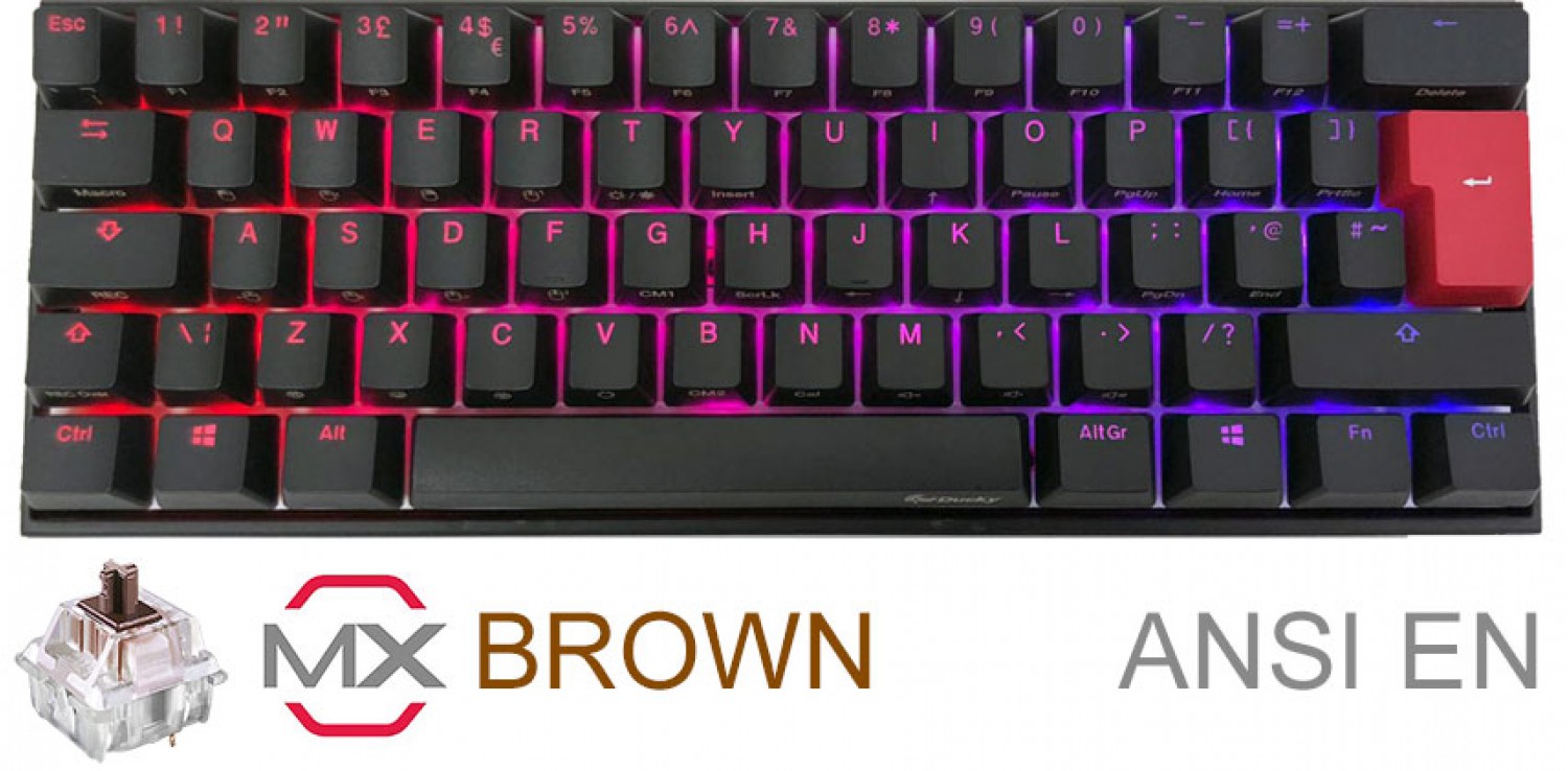 Teclado Gamer Ducky Mecha Mini RGB Cherry Brown RGB Pbt Double-Shot 60