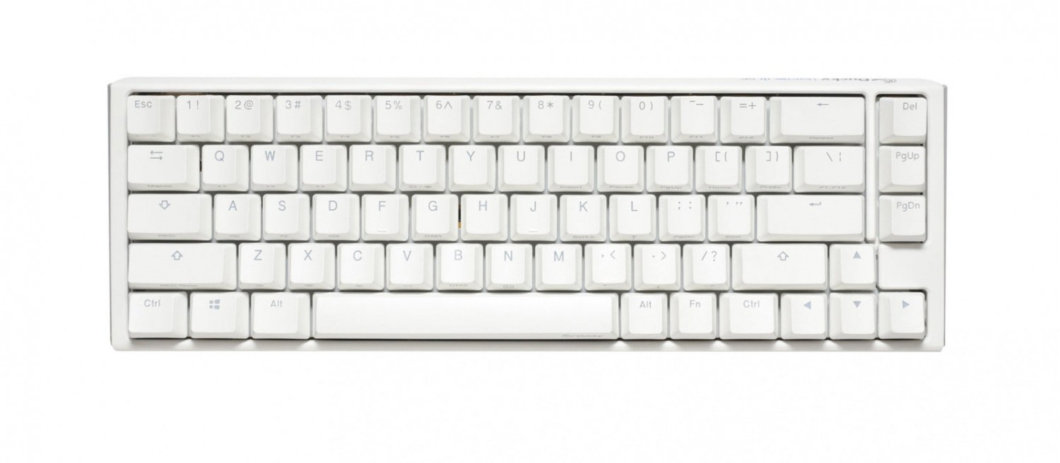 Teclado Mecanico Ducky One 3 SF Teclas Blancas Interruptor Rojo Ingles Pbt Doble Disparo sin Costuras Estuche Superior Blanco Estuche Inferior Blanco