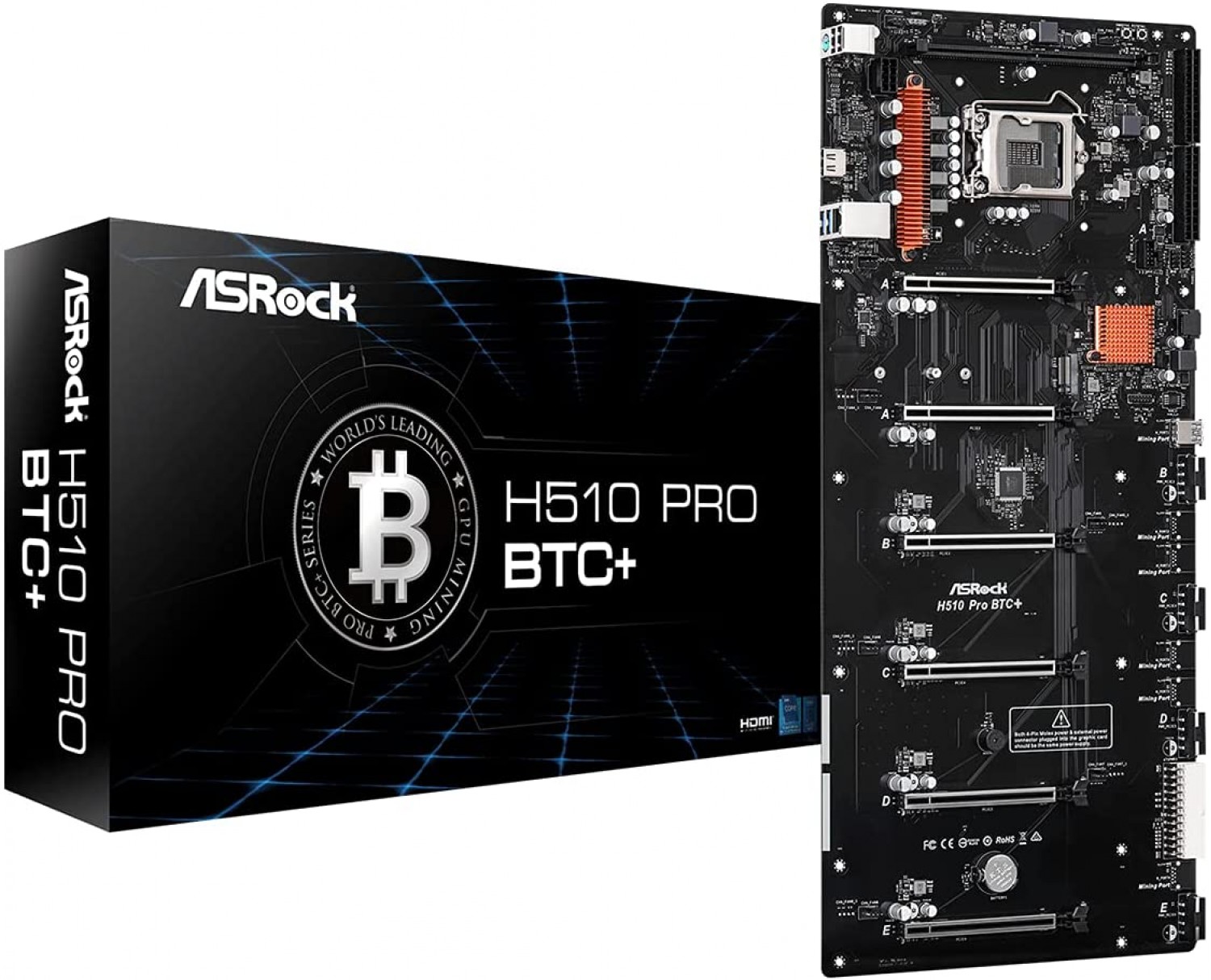 Mother ASRock (LGA1200) H510 Pro Btc+ Mineria Pci-EX6