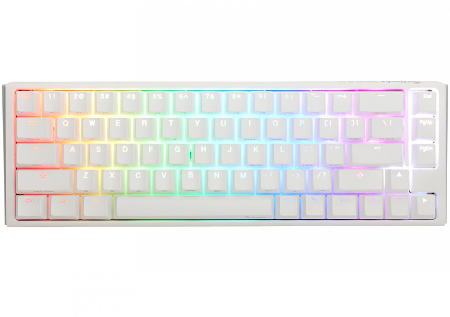 Teclado Mecanico Ducky One 3 SF Teclas Blancasinterruptor Negro Ingles Pbt Doble Disparo sin Costuras Estuche Superior Blanco Estuche Inferior Blanco