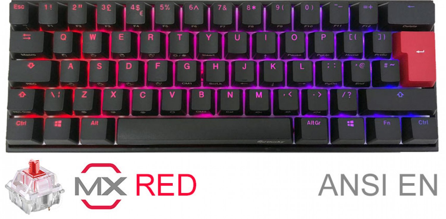 Teclado Gamer Ducky Mecha Mini RGB Cherry Red RGB Pbt Double-Shot 60