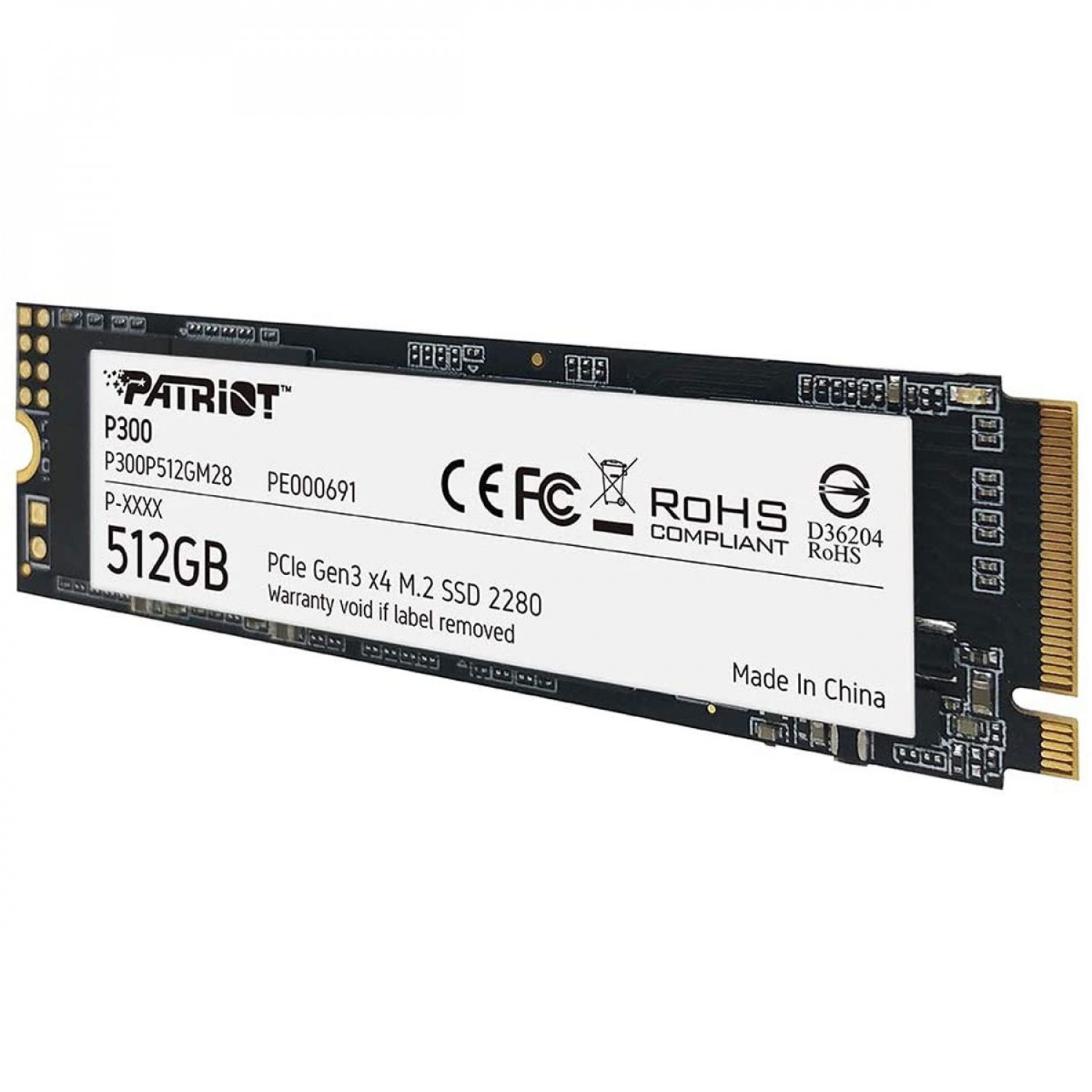 Disco SSD Patriot P300 512 GB M.2 2280 PCIe GEN3 X4 PE000691