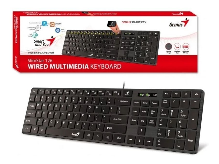 Teclado Genius Slimstar 126 Black Usb