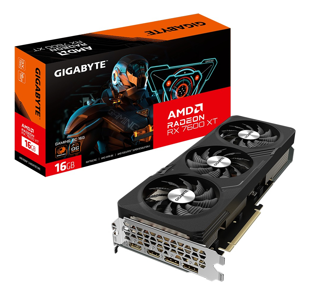 Placa De Video Gigabyte Radeon Rx 7600xt Gaming Oc 16gb