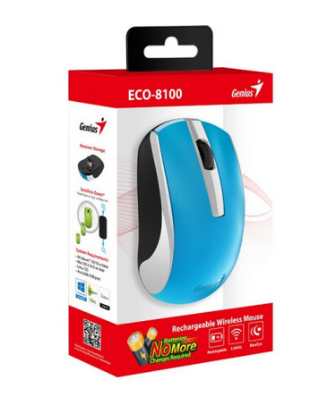 Mouse Genius Wireless Recargable Eco-8100 Blue