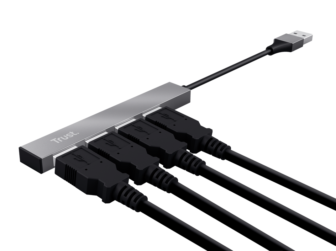 Trust Halyx Mini Hub Usb 4 Puertos  Aluminio