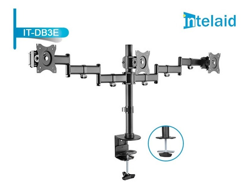 Soporte Intelaid De Escritorio Triple 13/27 Vesa 100x100 It-db3e