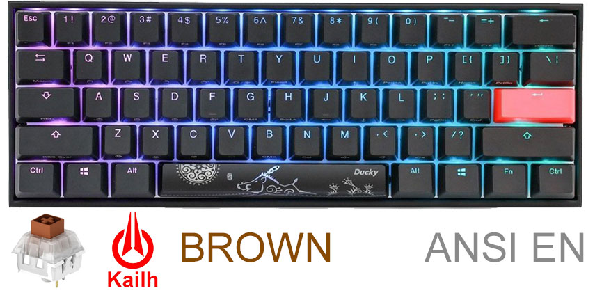Teclado Gamer Ducky Mecha Mini V2 Rgb Kailh Box Brown Pbt Double-shot