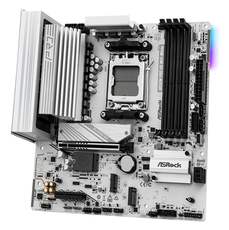 Mother Asrock (am5) B850m Pro Rs Wifi White