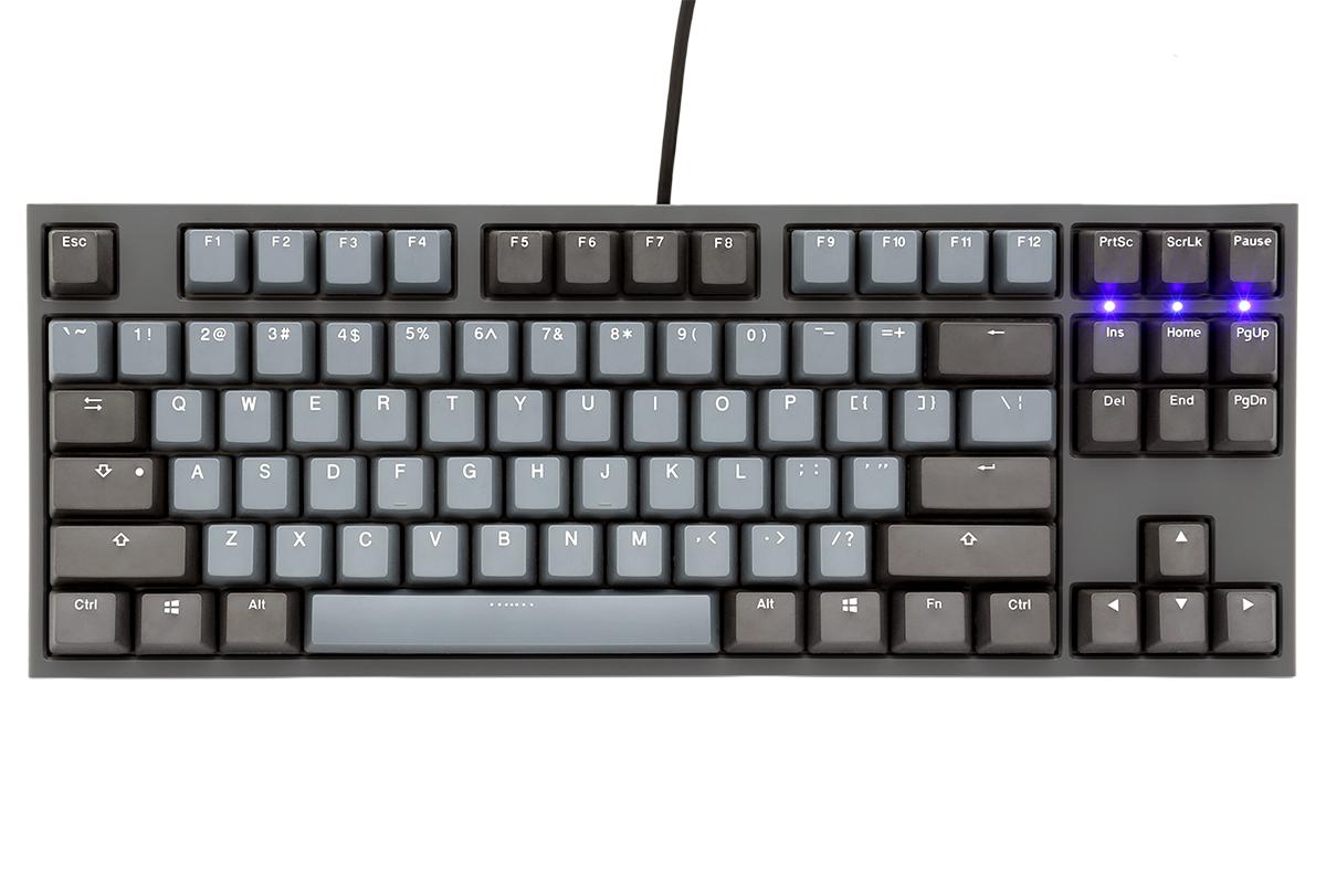 Teclado Mecanico Ducky One 2 Tkl Skyline Teclas Gris Oscuro Interruptor Rojo Ingles Pbt Doble Disparo Sin Costuras Estuche Gris Sin Led