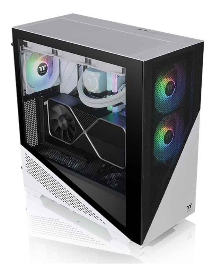 Gabinete Gamer Thermaltake Divider 370 Tg Argb Snow White Temp Glass