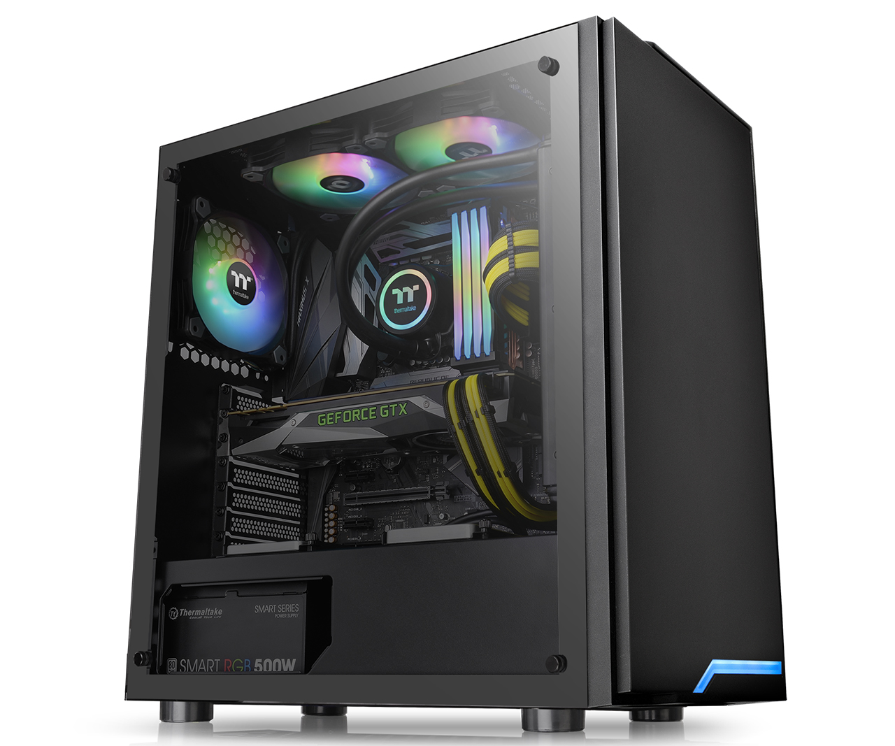 Gabinete Thermaltake H100 Tg Black Blue Led