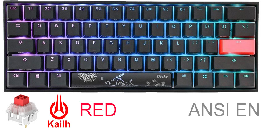 Teclado Gamer Ducky Mecha Mini V2 Rgb Kailh Box Red Pbt Double-shot