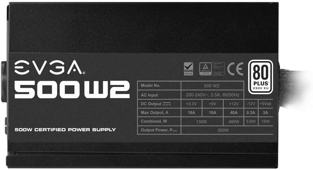 Fuente Gamer Evga 500w 80+ White W2