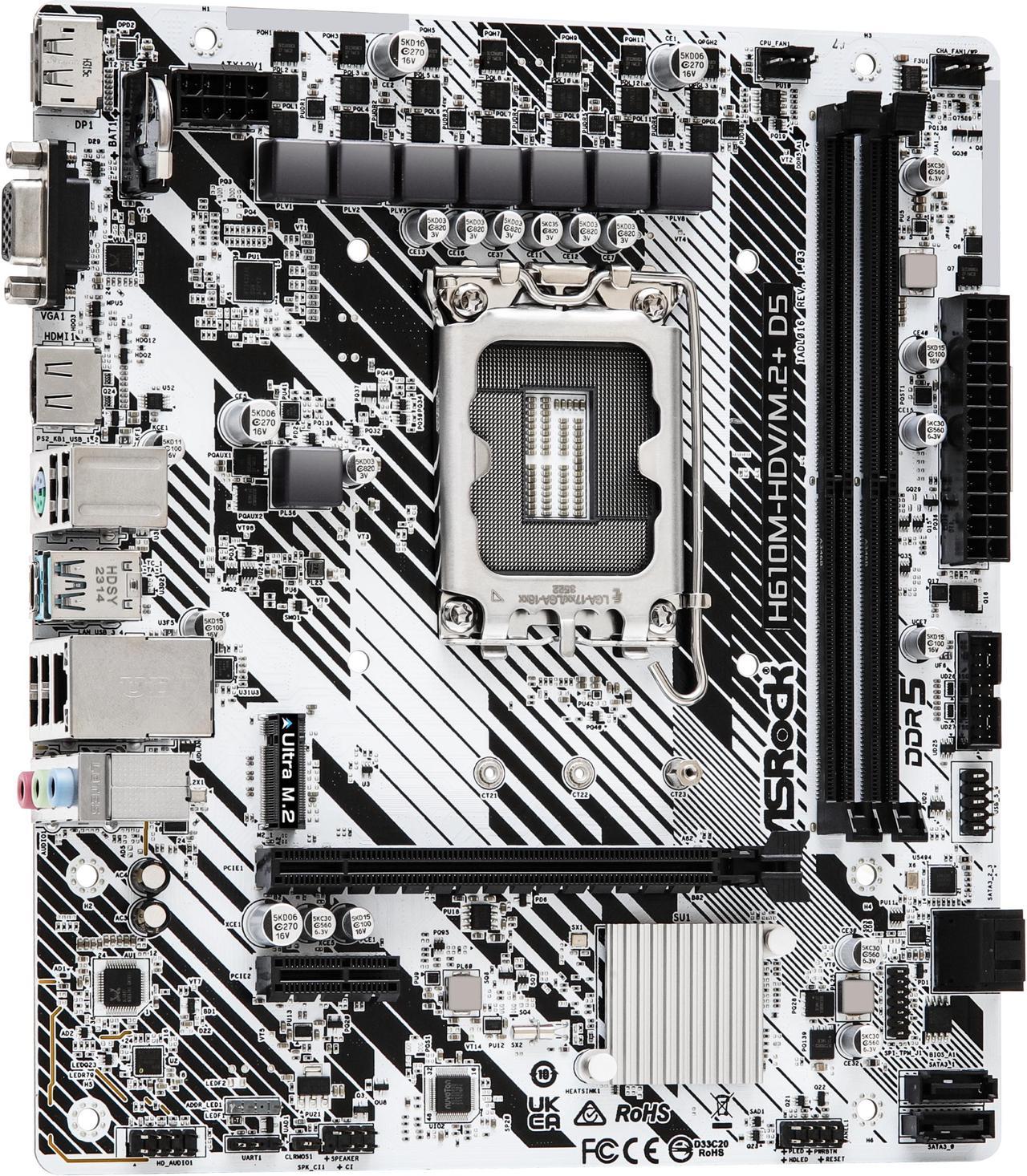 Mother Asrock (lga1700) H610m-hdv/m.2+ D5