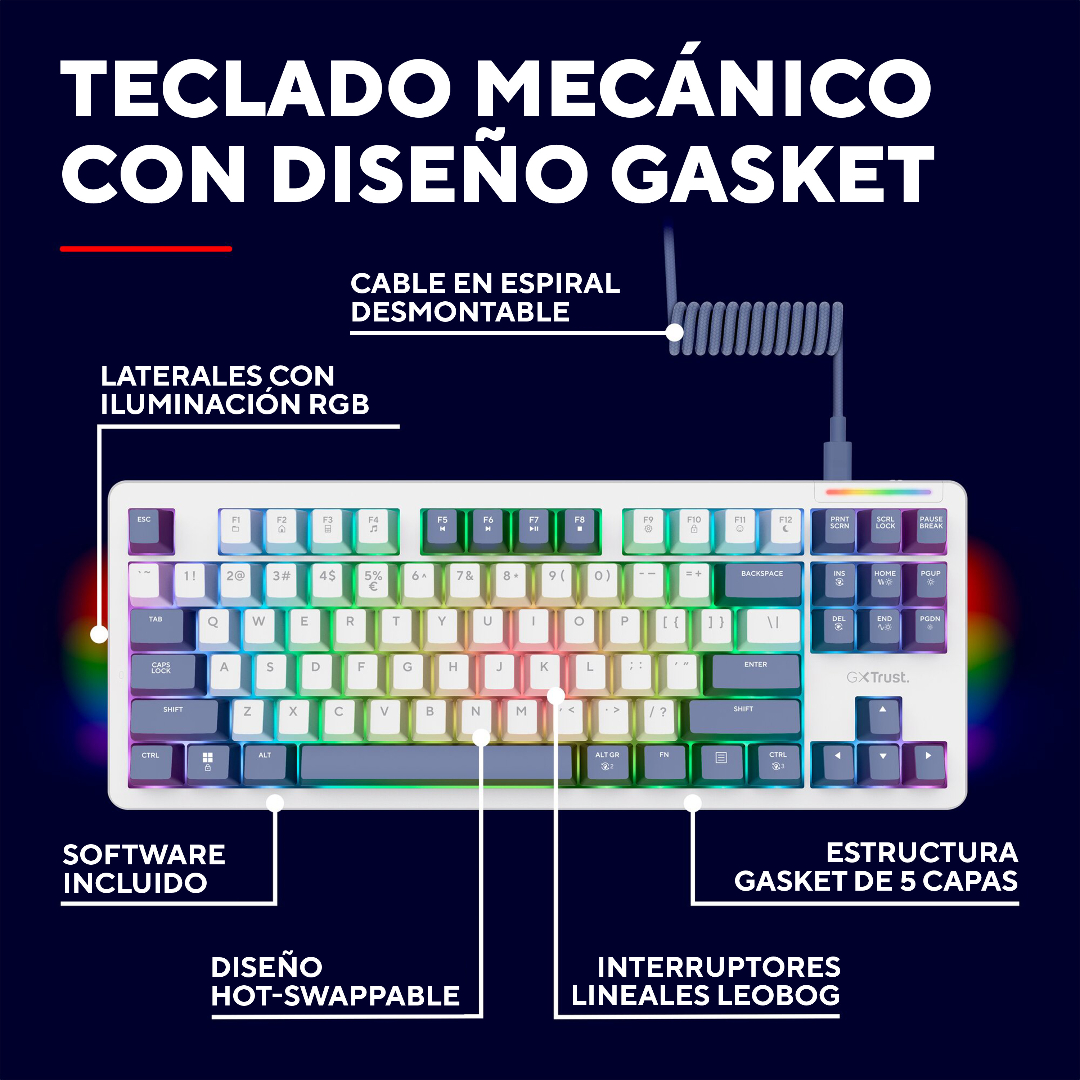 Teclado Trust Xyra Tkl Mechanical Gxt872 Us