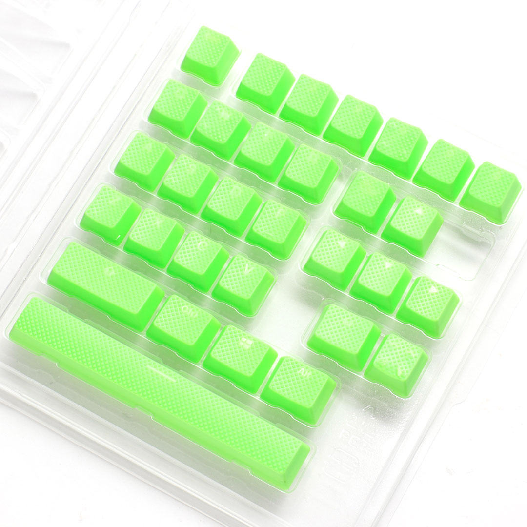 Set 31 Teclas Ducky Verde Goma Rugosas Gamer Traslucidas