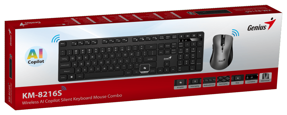 Teclado + Mouse Combo Genius Wireless Km-8216s Black