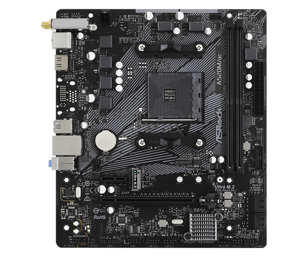 Mother Asrock (am4) A520m/ac Wifi (bulk)