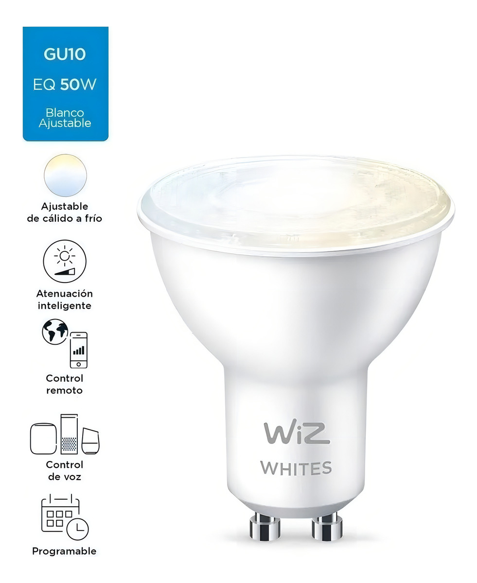 Lampara Wiz Wi-fi Ble Tw/4.7w Gu10 220v 6/1pf
