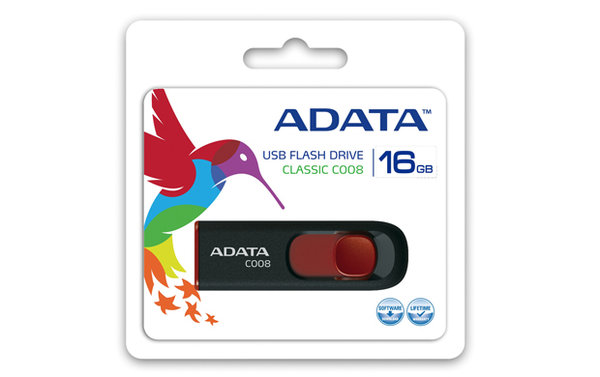 Pen Drive Adata 16g 2.0 Ac008 Black Red