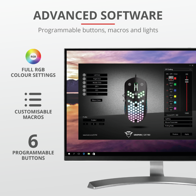 Mouse Gamer Trust Graphin Lightweight Gxt 960