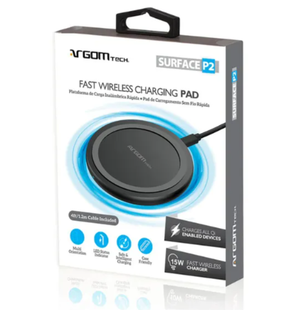 Accesorios Argomtech Cargador Inalambrico Rapido 10w Con Certificacion Qi