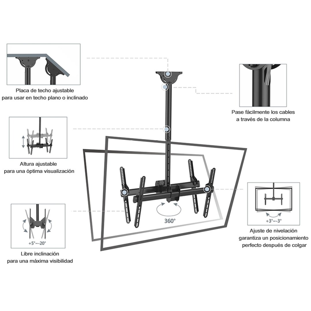 Soporte Intelaid Tv Doble Telescopico De Techo It-cbs42d