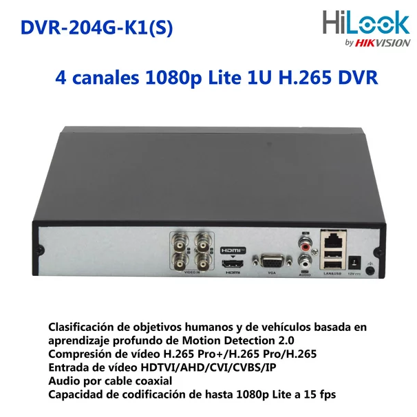 Xvr 4ch Hilook Hikvision Dvr Hldvr204gk1 1080p