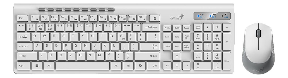 Teclado + Mouse Combo Usb Genius Slimstar 8230 Ai White