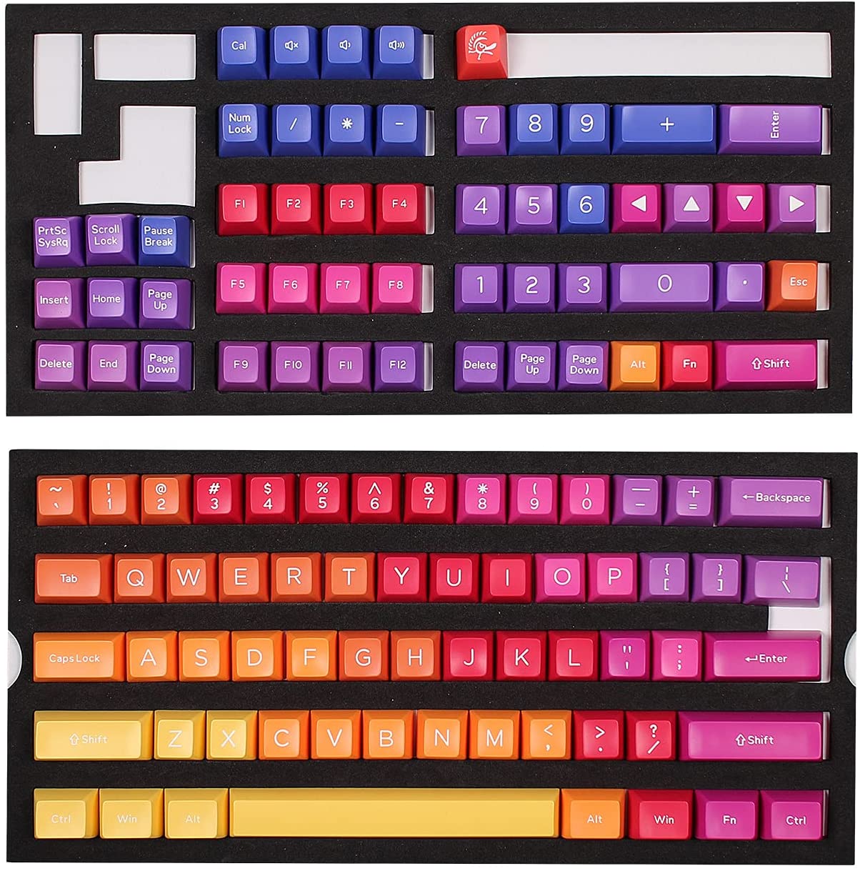 Ducky Keycap Set Afterglow Sa Us Abs Seamless Double Shot
