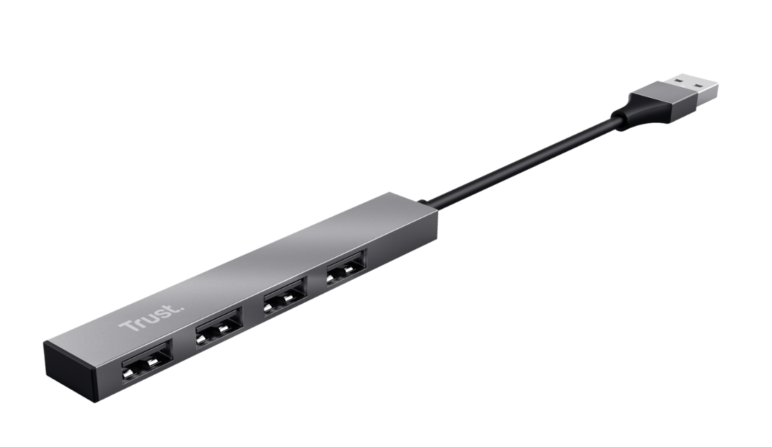 Trust Halyx Mini Hub Usb 4 Puertos  Aluminio