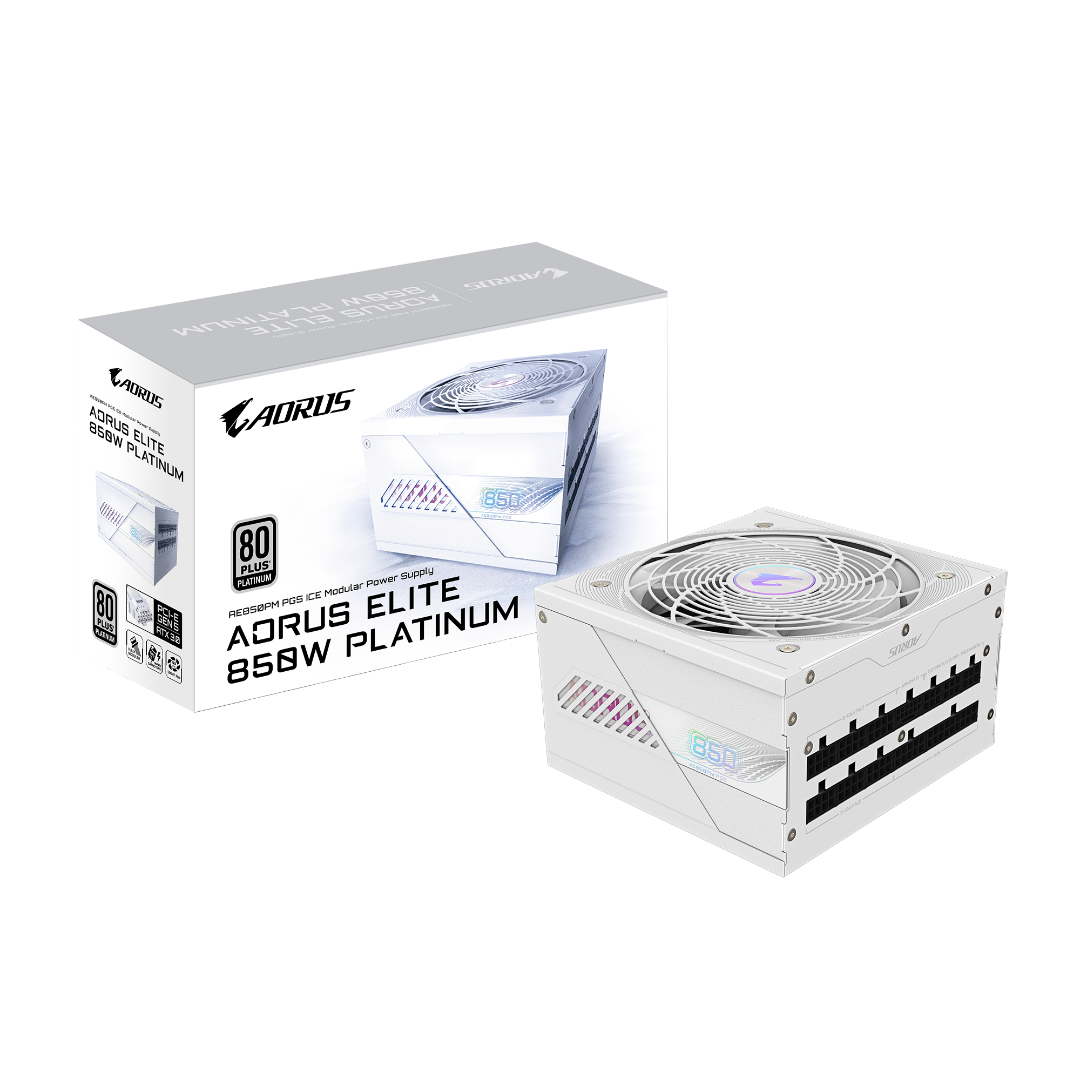 Fuente Gamer Gigabyte 850w Pg5 Ice Aorus Elite Platinum Modular Atx3.0 White