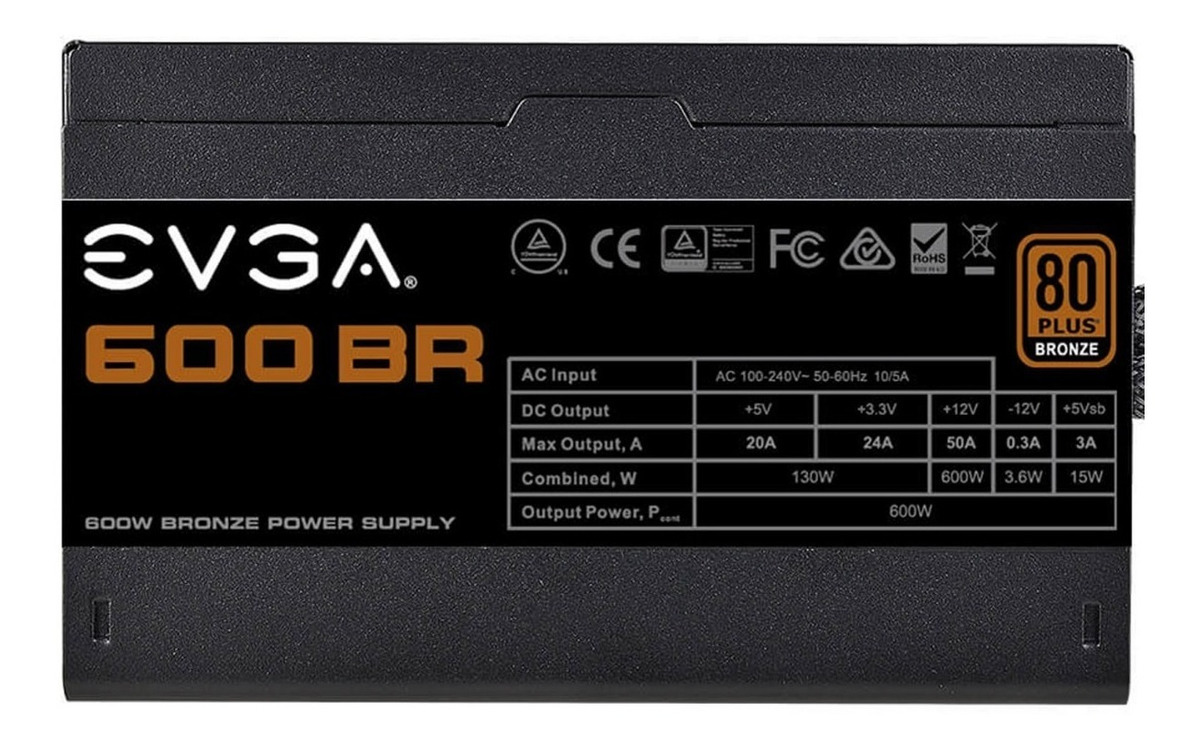 Fuente Gamer Evga 600w Br 80 Bronze