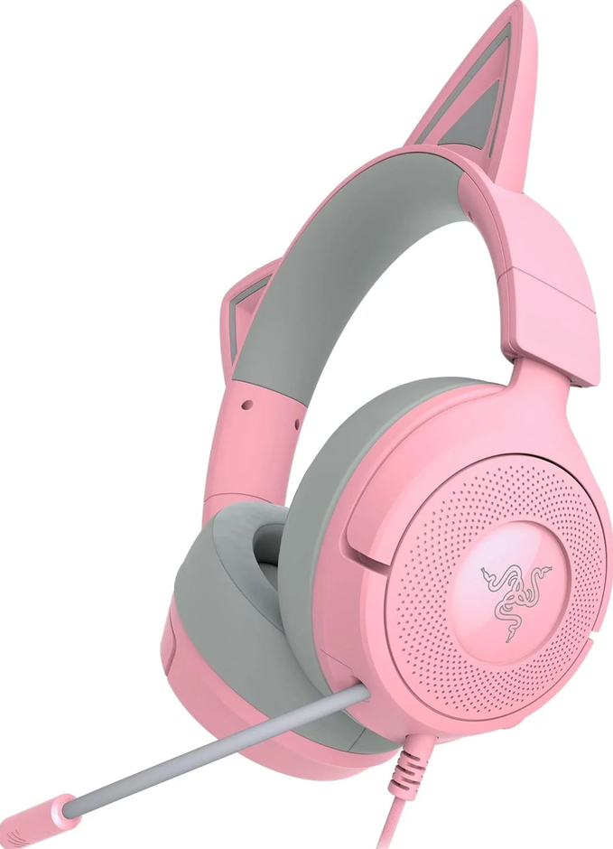 AURICULAR GAMER RAZER KRAKEN KITTY V3 X QUARTZ PINK ANALOG 3.5MM