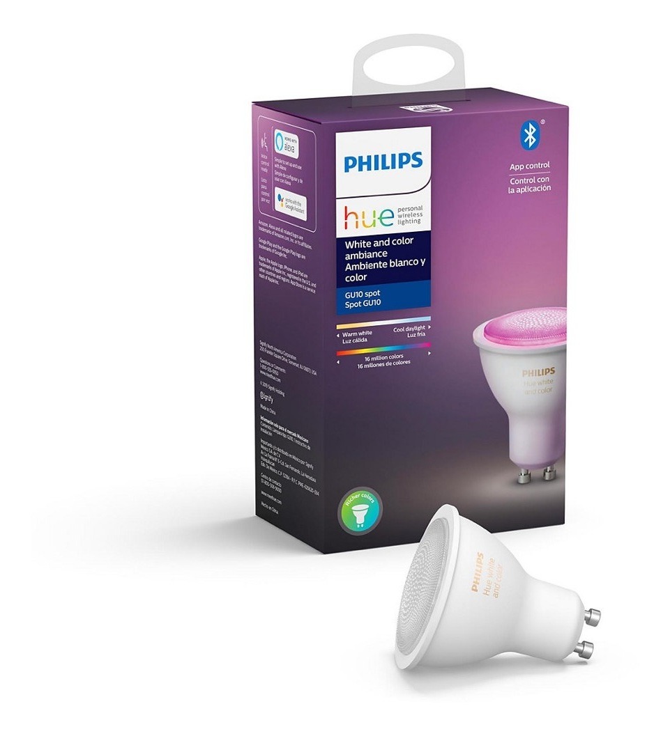 Lampara Philips Hue Single Bulb Gu10 White And Color Ambiance Bluetooth