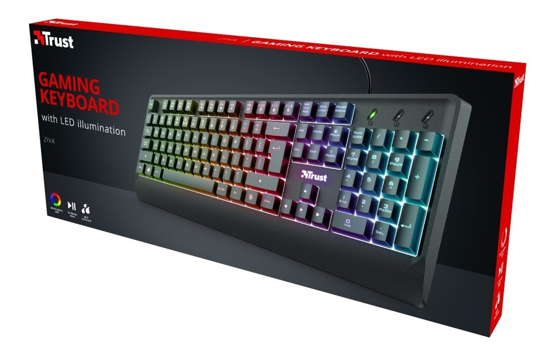 Teclado Gamer Led Trust Ziva Es