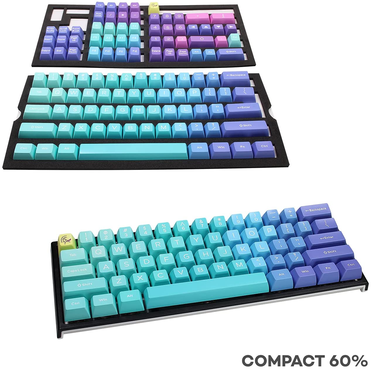 Ducky Keycap Set Azure Sa Us Abs Seamless Double Shot